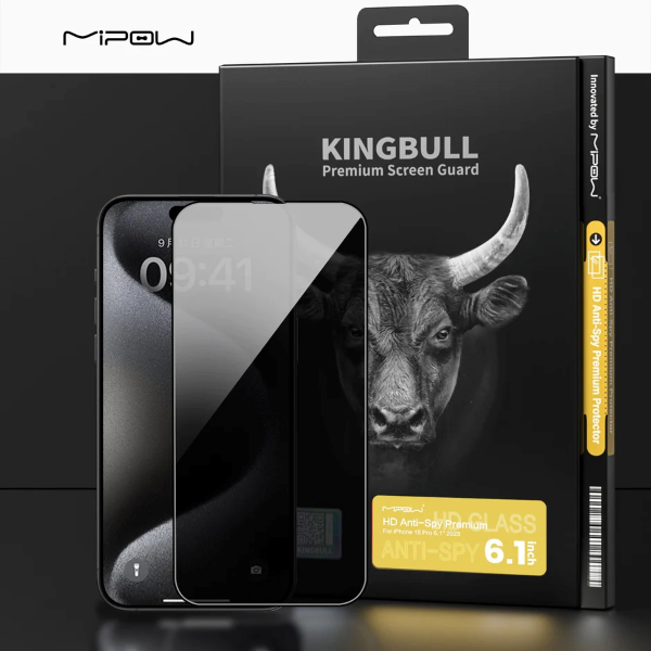 CƯỜNG LỰC MIPOW KINGBULL IPHONE 15/15 PLUS/15 PRO/15 PRO MAX HD CHỐNG NHÌN TRỘM