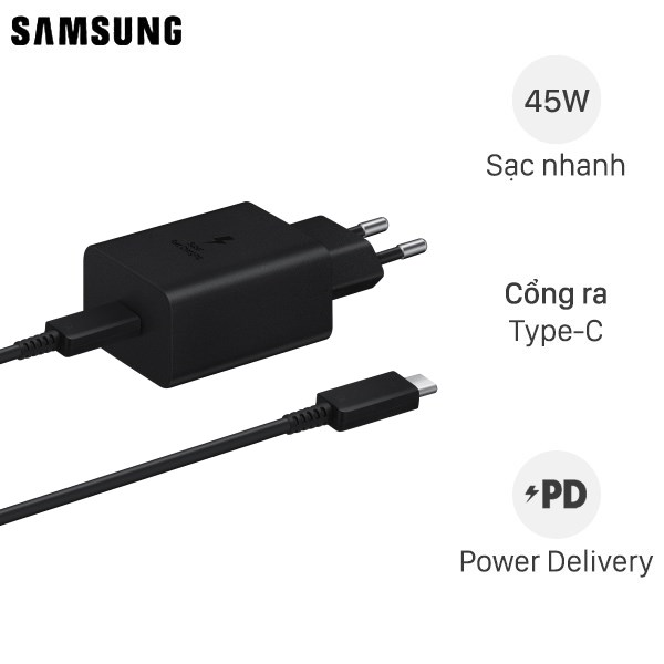 CÓC SẠC SAMSUNG 45W KÈM CÁP TYPE-C TA845