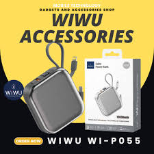 Pin dự phòng Wiwu Cube 10.000 mAh Power Bank 3 in 1 22.5W Wi-P055