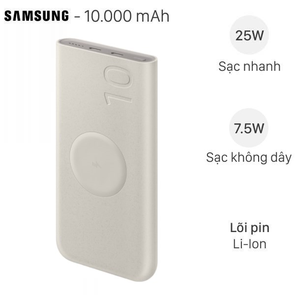 Pin sạc dự phòng 10000 mAh Type C PD 25W Samsung EB-P3400