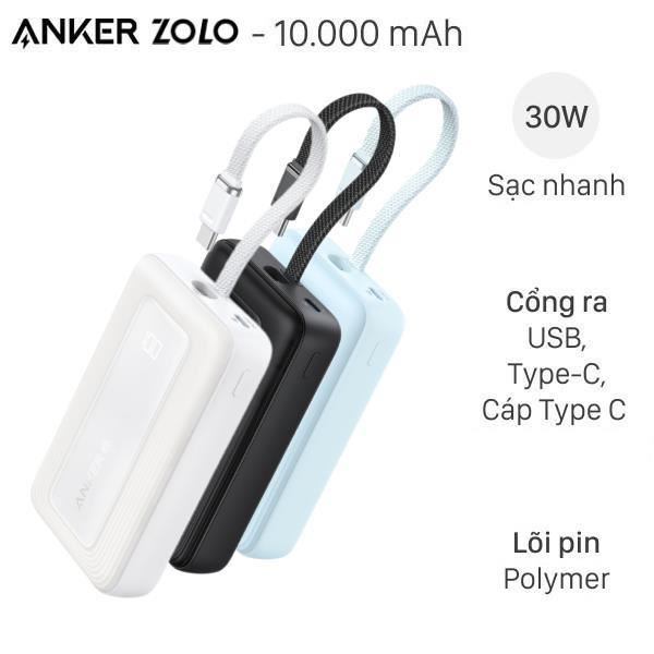 Pin sạc dự phòng Anker Zolo 10.000mah 30W