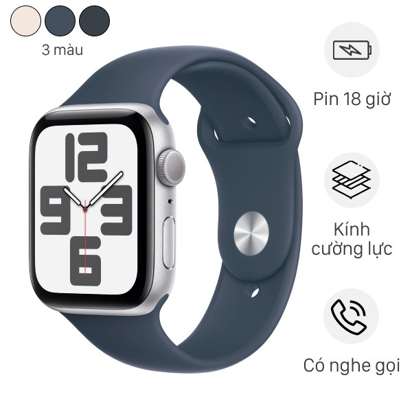 Apple Watch SE 2024 40mm Viền nhôm Dây cao su GPS
