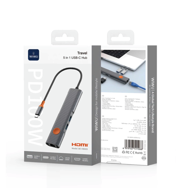 HUB USB-C 5 TRONG 1 WiWU TRAVEL Wi-HB005