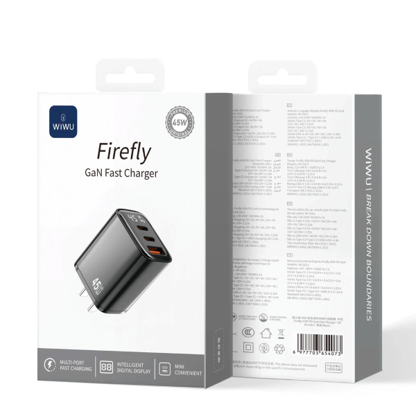 Cóc sạc nhanh WiWU Firefly 45W PD GaN Wi-G011