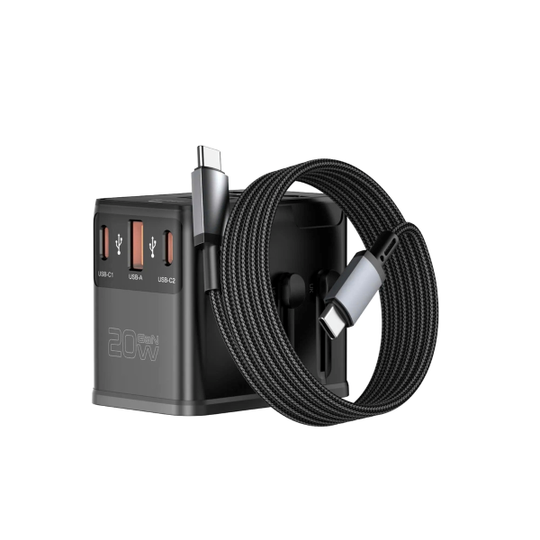 BỘ CHUYỂN ĐỔI NGUỒN ĐA NĂNG WiWU 20W kèm cáp – Wi-UA013