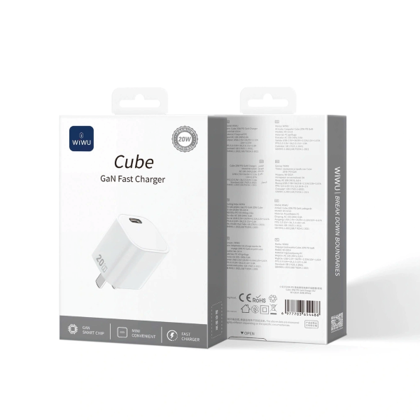 Củ sạc nhanh WiWU 20W Cube GaN 1C (Wi-G014)