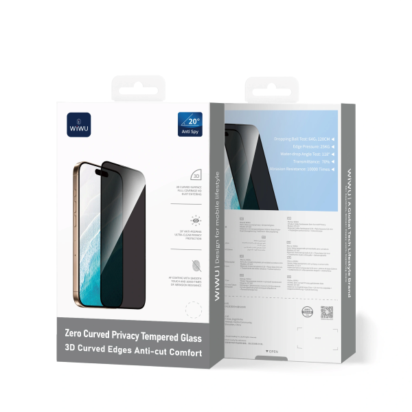 Kính cường lực chống nhìn trộm WiWU Zero dành cho dòng iP17 Pro Max GT-027