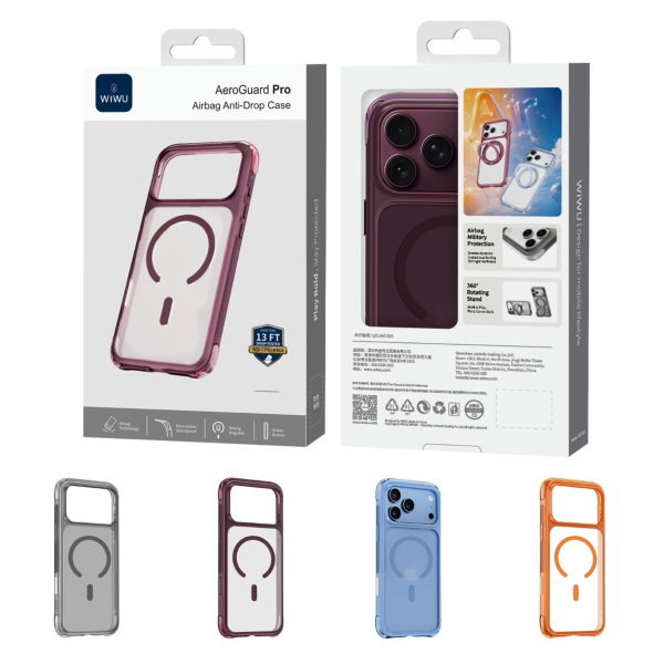 ỐP LƯNG WIWU AG-202 AEROGUARD PRO CHỐNG SỐC MAGSAFE + ÁO GIÁP CHỐNG SỐC CHO IPHONE