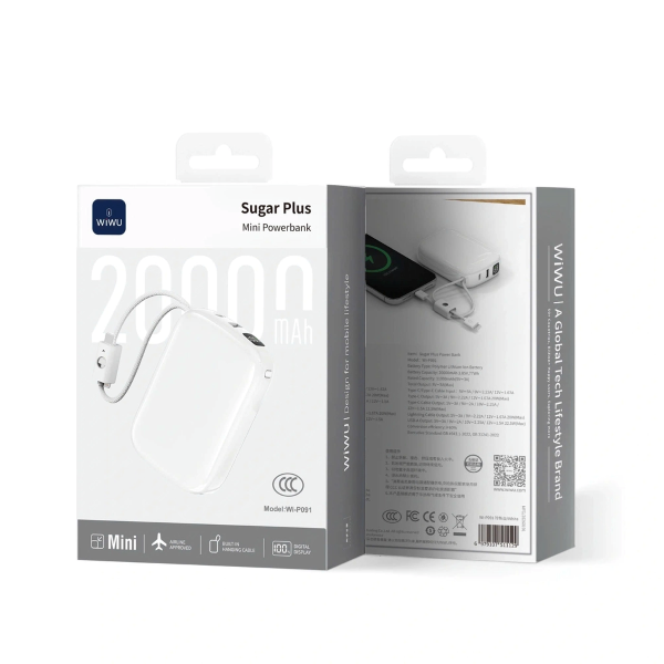 SẠC DỰ PHÒNG MINI WiWU SUGAR PLUS – Wi-P091 20.000 mAh