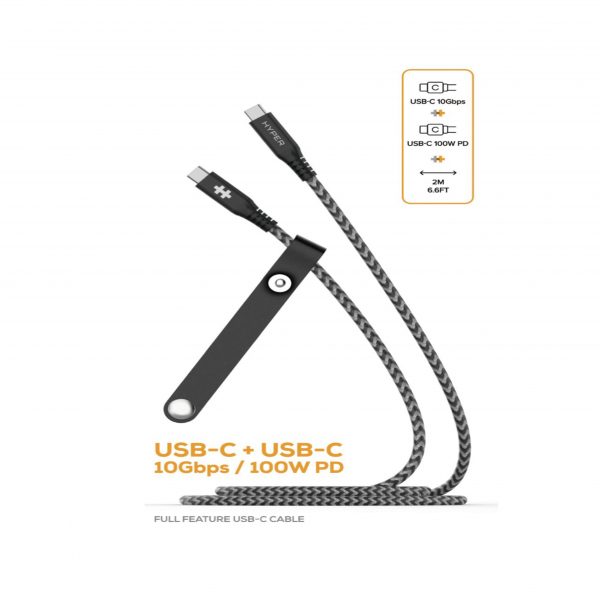 CÁP USB-C TO USB-C 2M HYPERDRIVE DATA & CHARGING 10GBPS + 100W HD-CBG601