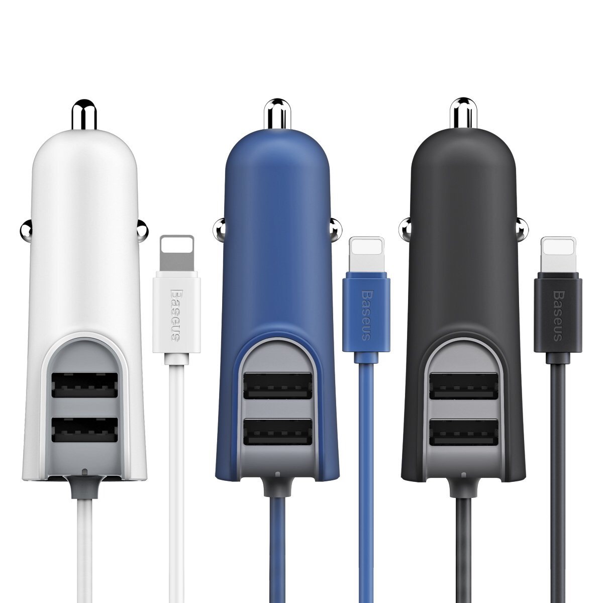 SẠC XE HƠI 3 PORT LIGHTNING USB 5V-5.5A BASEUS